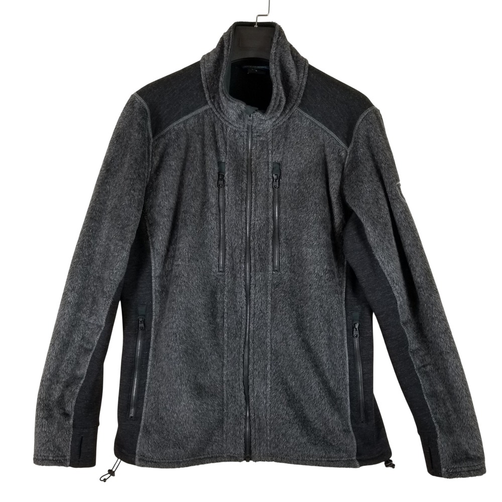 Kuhl Interceptr Fleece Jacket Mens Large Gray Full Zip Wool Blend 3123